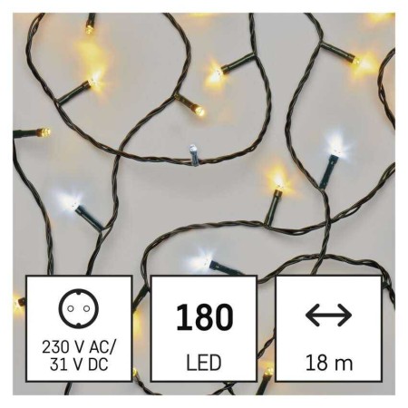 Catena Luminosa 180 LED Fissi 90 Caldi 90 Freddi, 18m, Esterno, Timer | Emos D4AN06
