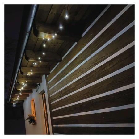 CATENA LUMINOSA 180 LED FISSI LUCE FREDDA 18MT C/TIMER INTERNO ESTERNO D4AC04