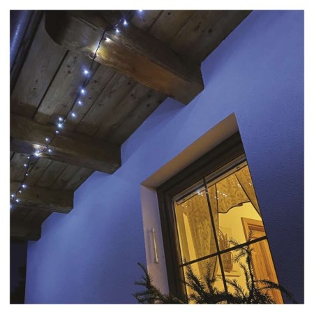 CATENA LUMINOSA 180 LED FISSI LUCE FREDDA 18MT C/TIMER INTERNO ESTERNO D4AC04
