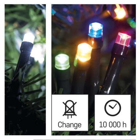 Catena Luminosa LED 100 luci fredde e multicolor, 8 effetti, Esterno,10mt | Emos D4AJ01