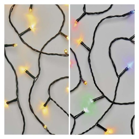 CATENA LUMINOSA 100 LED LUCE FREDDA E MULTICOLORI 10MT 8 GIOCHI DI LUCE INTERNO ESTERNO D4AH01