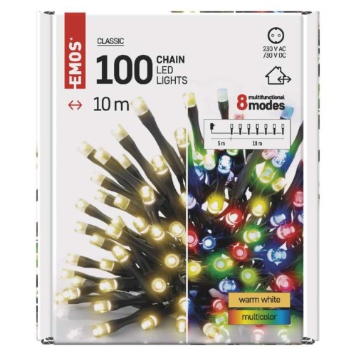 CATENA LUMINOSA 100 LED LUCE FREDDA E...