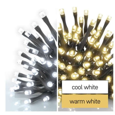 Catena Luminosa LED 100 luci Caldi e Freddi, 8 effetti, Esterno,10mt | Emos D4AL05