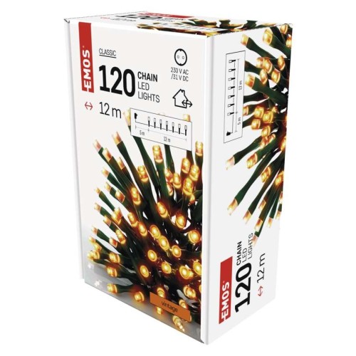 CATENA LUMINOSA 120 LED FISSI VINTAGE...