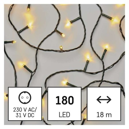 Catena Luminosa LED 180 luci Fisse Calde, 18m, Timer, Esterno | Emos D4AW04