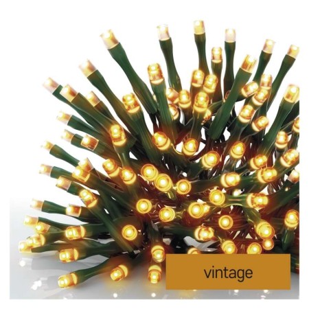CATENA LUMINOSA 180 LED FISSI VINTAGE 18MT C/TIMER INTERNO ESTERNO D4AV04