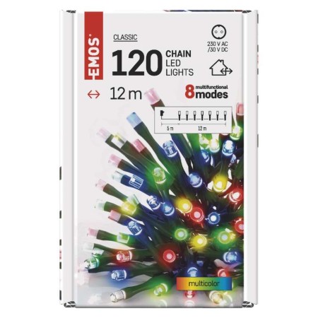 CATENA LUMINOSA 120 LED MULTICOLOR 12MT CLASSIC IP44 INTERNO ESTERNO