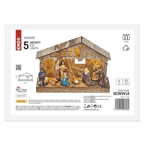 Presepe in Legno 5 Luci LED Caldi a... Presepe in Legno 5 Luci LED Caldi a...