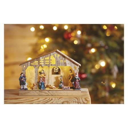 Presepe in Legno 5 Luci LED Caldi a Batterie 26x19mm | Emos DCWW14