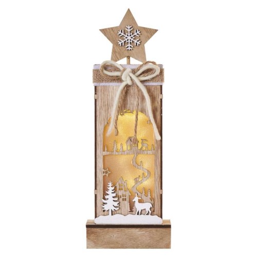 Decorazione in Legno Paesaggio invernale LED a Batterie | Emos DCWW13