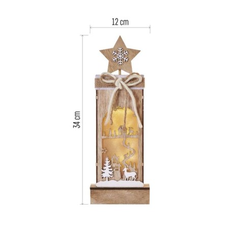 Decorazione in Legno Paesaggio invernale LED a Batterie | Emos DCWW13