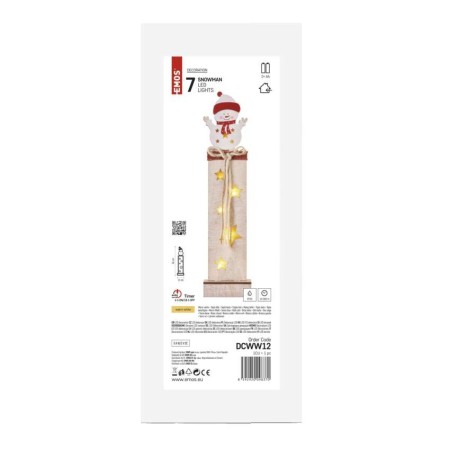 Decorazione in Legno Pupazzo di Neve 6 LED a Batterie | Emos DCWW12