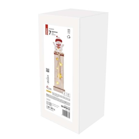 Decorazione in Legno Pupazzo di Neve 6 LED a Batterie | Emos DCWW12