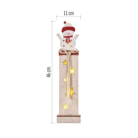 Decorazione in Legno Pupazzo di Neve 6 LED a Batterie | Emos DCWW12