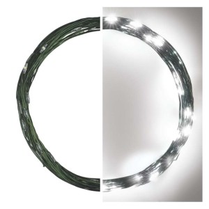 Catena LED filo verde 40 luci bianco freddo 4 metri timer automatico mimetizzazione alberi siepi giardino EMOS D3AC03