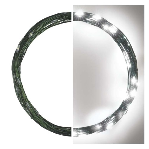 Catena NANO LED: 40 LED Freddi , Timer, Cavo Verde 5mt  | EMOS D3AC03