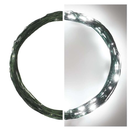 Catena LED filo verde 75 luci bianco freddo 7,5 metri timer automatico mimetizzazione alberi siepi giardino EMOS D3AC04