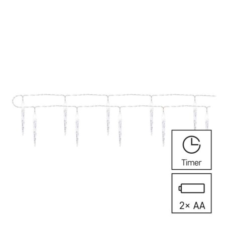 Catena Natalizia LED 20 Ghiaccioli a Batterie 135x10cm | Emos DCGC01