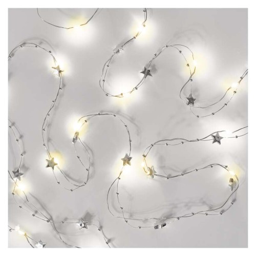 Catena Natalizia LED 20 Stelle Argento a Batterie 1.9mt | Emos DCGW07
