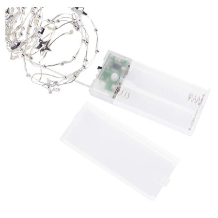 Catena Natalizia LED 20 Stelle Argento a Batterie 1.9mt | Emos DCGW07