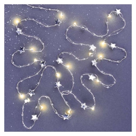 Catena Natalizia LED 20 Stelle Argento a Batterie 1.9mt | Emos DCGW07