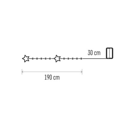 Catena Natalizia LED 20 Stelle Argento a Batterie 1.9mt | Emos DCGW07