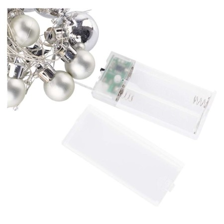 Catena Natalizia LED 20 Stelle e Sfere Argento a Batterie 1.9mt | Emos DCGW10