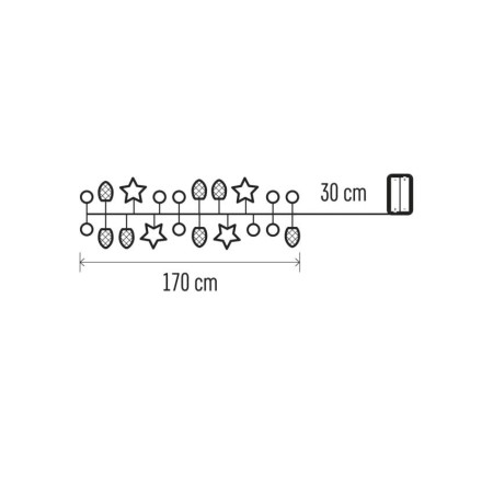 Catena Natalizia LED Stelle e Pigne a Batterie 1.7mt | Emos DCGW04