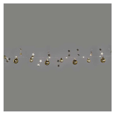 Catena Natalizia LED 20 Stelle e Sfere Oro a Batterie 1.9mt | Emos DCGW010