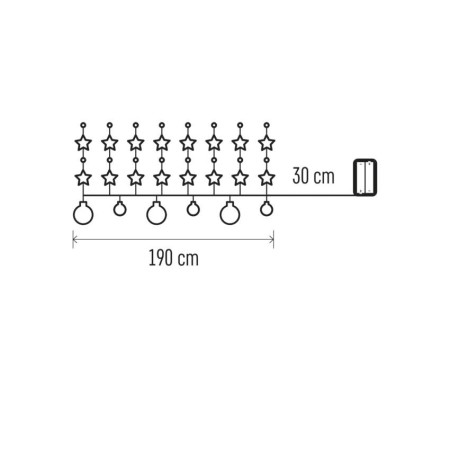 Catena Natalizia LED 20 Stelle e Sfere Oro a Batterie 1.9mt | Emos DCGW010