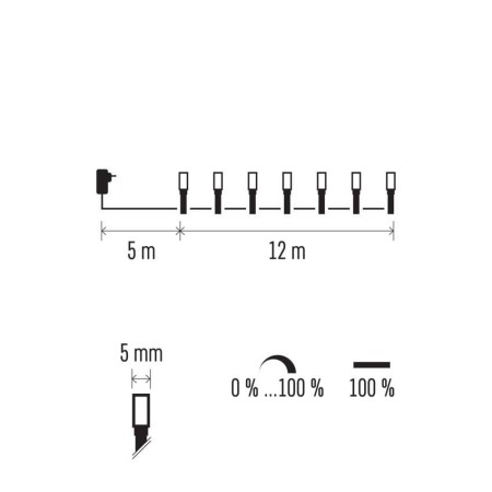 Catena Luminosa LED 240 luci Fisse Calde, 24m, Timer, Esterno | Emos D4AW05