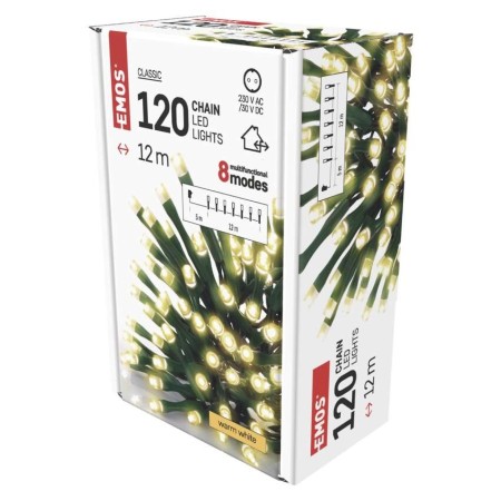 Catena Luminosa LED 120 luci Calde, 12m, 8 Effetti, Esterno | Emos D4AW09