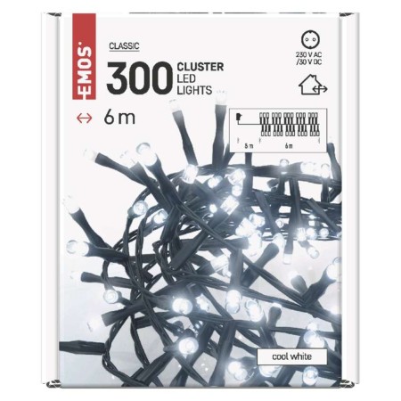 Catena LED Cluster 300 Luci Multicolor, 6 mt, Timer, Esterno | EMOS D4BC04