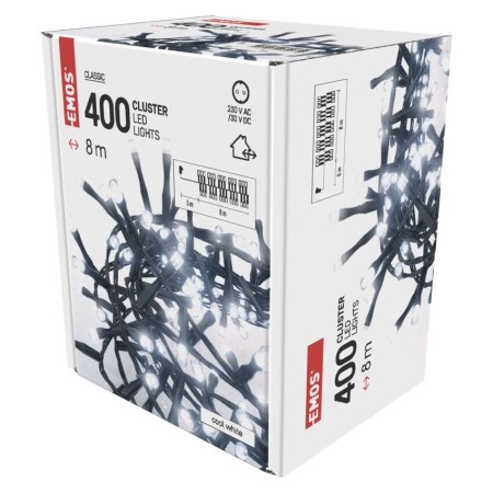 Catena LED Cluster 400 Luci Fredda, 8 mt, Timer, Esterno | EMOS D4BC02