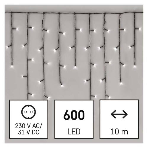 Tenda LED 600 Luci Fredda, 10mt, 8... Tenda LED 600 Luci Fredda, 10mt, 8...