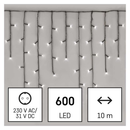 Tenda LED 600 Luci Fredda, 10mt, 8 Giochi di Luce,  Interno Esterno | Emos D4CC03