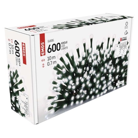 Tenda LED 600 Luci Fredda, 10mt, 8 Giochi di Luce,  Interno Esterno | Emos D4CC03
