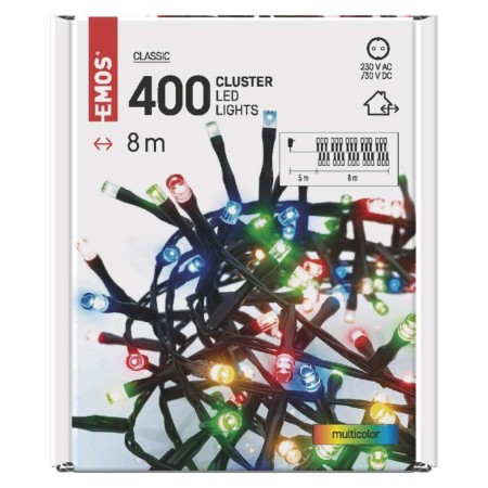 Catena LED Cluster 400 Luci Multicolore, 8 mt, Timer, Esterno | EMOS D4BM02