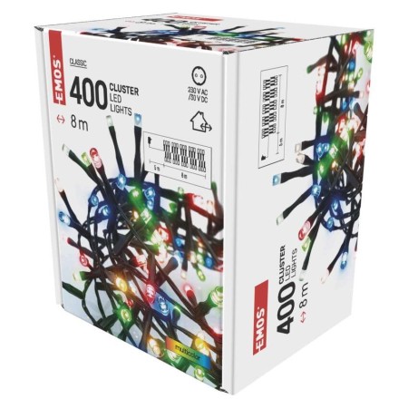 Catena LED Cluster 400 Luci Multicolore, 8 mt, Timer, Esterno | EMOS D4BM02
