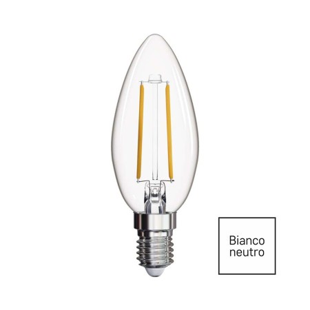 Lampadina LED filamento E14 2W (25W) 4000K 250LM oliva chiara | Emos Z74201