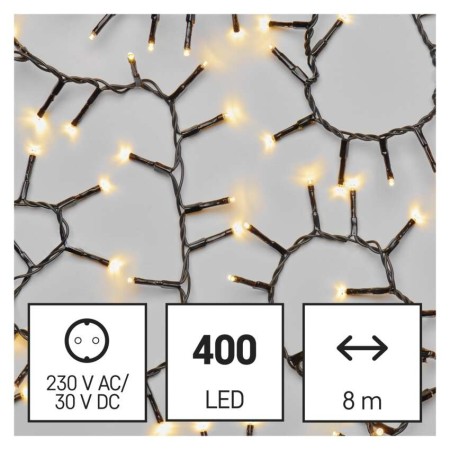 Catena LED Cluster 400 Luci Calda, 8 mt, Timer, Esterno | EMOS D4BW02