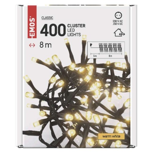 Catena LED Cluster 400 Luci Calda, 8... Catena LED Cluster 400 Luci Calda, 8...