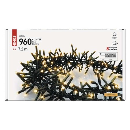 Catena LED Cluster 960 Luci Calde, 8 Effetti, 7.2mt | EMOS D4BW08