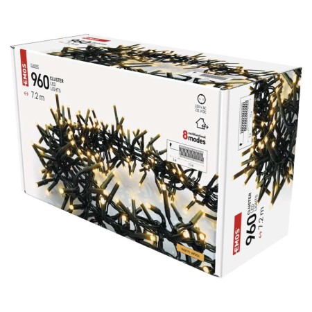 Catena LED Cluster 960 Luci Calde, 8 Effetti, 7.2mt | EMOS D4BW08