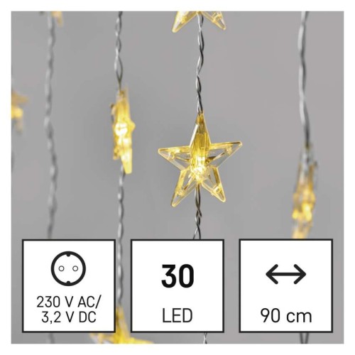 Tenda LED 30 Stelle Luce Calda: 20... Tenda LED 30 Stelle Luce Calda: 20...