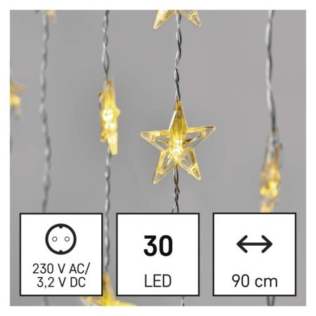 Tenda LED 30 Stelle Luce Calda: 20 Fisse e 10 Lampeggianti | Emos DCGW01