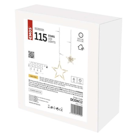 Tenda LED 115 Luci Fredda, Fiocchi di neve, 185x105cm Interno | Emos DCGW12