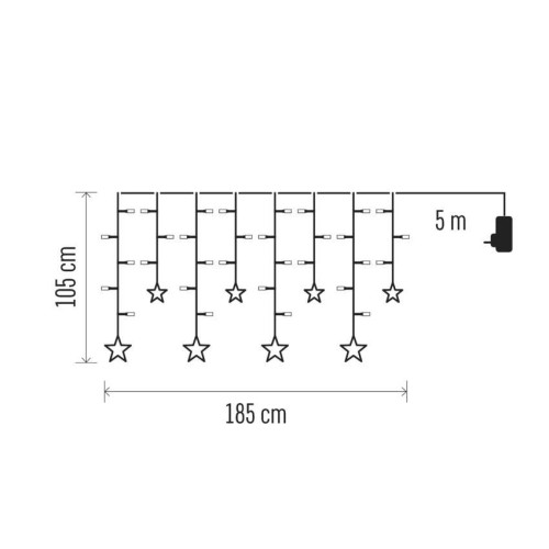 Tenda LED 115 Luci Fredda, Fiocchi di... Tenda LED 115 Luci Fredda, Fiocchi di...
