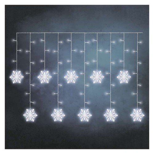 Tenda LED 115 Luci Fredda, Fiocchi di neve, 135x50cm Interno | Emos DCGW13