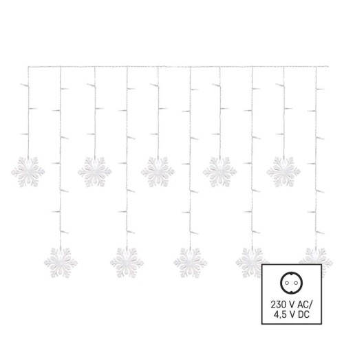 Tenda LED 115 Luci Fredda, Fiocchi di... Tenda LED 115 Luci Fredda, Fiocchi di...